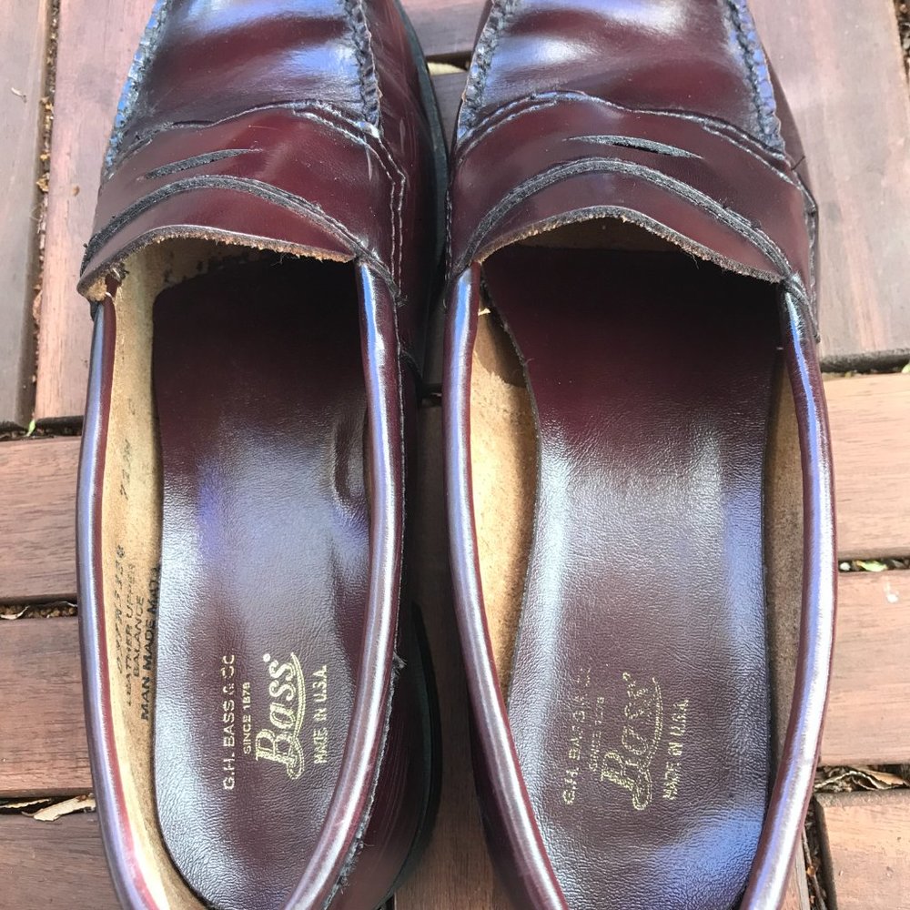 GH Bass Penny Loafer Size 9.5 Burgundy Made in USA
